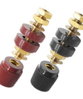 Beefy One Quarter Inch Remote Battery Terminal Stud Pair Featuring Pure Copper Build And Bakelite Shielding For High Amp Draws and Zero Hassle Wiring Up Your Engine Bay Or Hot Rod Build Today.