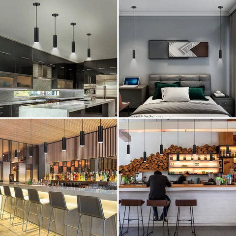 Dope Adjustable Focus Pendant Lights For Kitchen Island And Dining Room, Black Mini LED Spot Pendants in kitchen, bedroom, bar settings