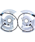 Heavy Duty Front Left And Right Abs Wheel Speed Sensor With Harness And Dust Shield For Chevy Blazer S10 Gmc Jimmy Sonoma, showing two metal dust shields.