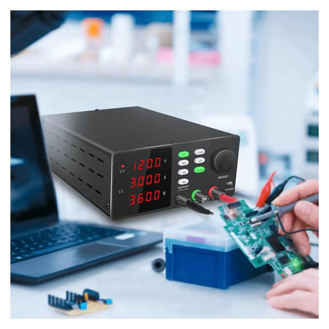 Usb Dc Laboratory Power Supply With Adjustable Output from 0 to 60V and 0 to 10A for Benchtop Electronics, PCB repair setup
