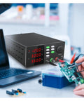 USB Programmable DC Bench Top Power Supply Pro Grade Adjustable 0-60V 0-10A and 0-30V 5A Switching Regulated in electronics lab scene