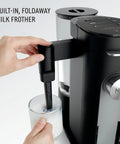 Single Serve Coffee Maker With Pods Or Grounds, 4 Brew Styles Classic Rich Over Ice Specialty, Up To 24 Oz Cup Sizes, 56 Oz Removable Reservoir, Black, Easy To Use And Compact For Quick Mornings K Cup Compatible with built-in milk frother