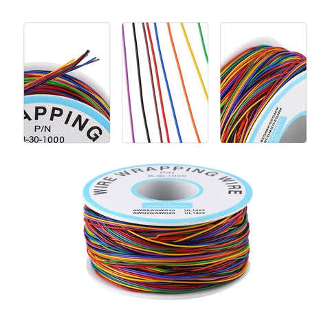 280M 30AWG Copper Test Wire With Eight Color Insulation Eight Wire Bundle Tinned Copper Core 0.25mm Conductor
