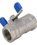 3/8 Inch Full Port Stainless Steel Ball Valve Featuring A Workhorse Grade Crush Proof Body Engineered For Zero Drag Flow And Heavy Duty Water Oil Gas Setup Built Like A Tank With Genuine 304 Alloy For Smooth Trouble Free Operation, viewed at an angle.