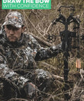 Hunter with Crossbow Power Draw Rope Crank Device That Slashes Draw Weight By 70 Percent For Easy Cocking MIL SPEC tube mount