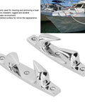 Two Pack 316 Stainless Steel Mooring Cleats 4.69 Inch Left Right Design For Boats Yachts And Marine Anchoring Durable