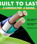 Heavy Duty 20 Ft Welder Extension Cord 50 Amp 6 AWG NEMA 6 50P To 6 50R 250V Welding Cable ETL Listed Low Voltage Drop Ideal For Continuous Duty Machines And Heavy Welders, 3 conductor copper cutaway