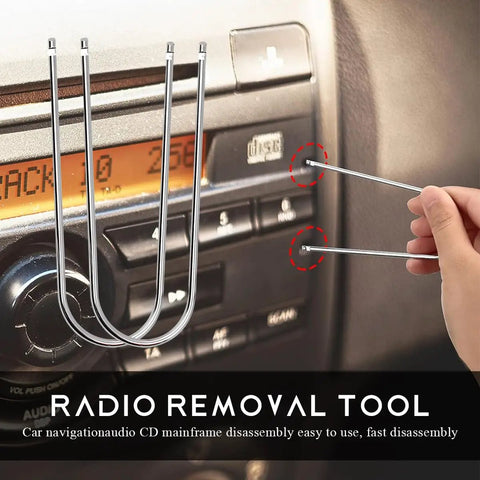 Using 2 Pack Car Radio Removal Tools, U Shaped Stainless Steel Pry Tools For Quick Stereo Disassembly, Universal Auto CD DVD Player Release Kit For Most Vehicles, Easy DIY Car Accessories