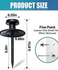 Sleek Double Headed Picture Hanging Nails For Drywall Renter Friendly Push Pins With Hand Protector Set Of 50, showing dimensions.
