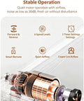 YPDJVLTI 106-132cm Ceiling Fans Lights LED Fandelier motor details showcasing 6-speed settings and quiet operation functionality.