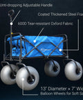 Balloon Wheel Beach Wagon With Chair Racks Collapsible Fishing Cart For Sand Heavy Duty 300 Lb Capacity 10 Inch Balloon Wheels Easy Fold