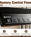 Ergo Small Standing Desk 35X24 Height Adjustable Sit Stand Home Office With Memory Buttons control panel displaying height and buttons.