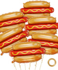 Giant Hot Dog Foil Balloons Set Of 6 That Inflate To 28 Inches Perfect For Picnic BBQs And Birthday Parties Food Theme Decor