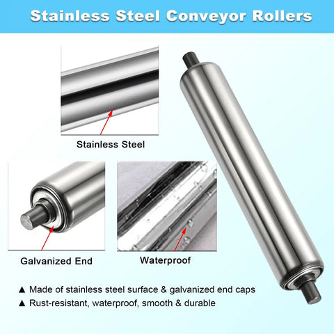 Pack Of Seven Flexible Conveyor Rollers Crafted From Galvanized Steel Tube Provide A Sweet Smooth Glide And Minimal Drag While Moving Heavy Gear Across Workshop Floors Without Making A Peep Or Breaking A Sweat On Any Project.