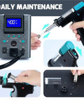 Pro Grade High Power 110W Desoldering Station Kit With 380 To 480 C Adjustable Temp And LCD Display Model 948D I in use