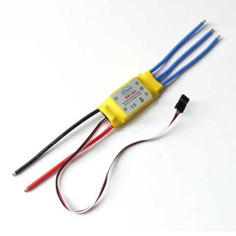 30A Brushless ESC for X525 Multicopter and Airplane, snappy throttle response, calibratable throttle range, brake disabled by default