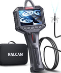 Two Way Articulating Borescope With Light Slim Probe For Tight Spots 210 Degree Pivot 19 In 1 Ultra Fine Stainless Wire Design Durable Industrial Inspection Camera For Mechanics And Techies, with 3.5-inch screen and case