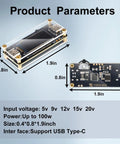 Slick Plug And Play Usb Type C Pd Trigger Module With Dial It In Voltage Setting From Five To Twenty Volts And Steady Five Amp Output Packing Real Time Lcd Readouts For Quick Repair Work dimensions 0.4x0.8x1.9 inches.
