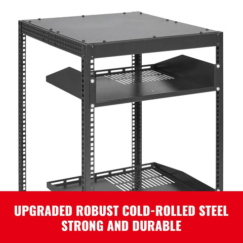 Heavy Duty 20U Server Cabinet With Smooth Rolling Casters And Adjustable Depth Rock Solid Network Equipment Rack For Wall Or Floor AV Gear Setups Built Like A Tank Carbon Steel