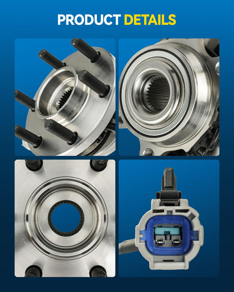 6 Lug Front Wheel Bearing Hub Assembly With ABS Fits Nissan Frontier 2005-2019 4WD Xterra 2005-2015 4WD Pathfinder 2005-2012