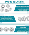 Heavy Duty M14x1.5 Serrated Flange Hex Lock Nuts 5 Pack Zinc Plated Carbon Steel Non Slip Fasteners For Machinery Industrial Diy Use Tough Grip For Secure Machinery Assembly product details image.