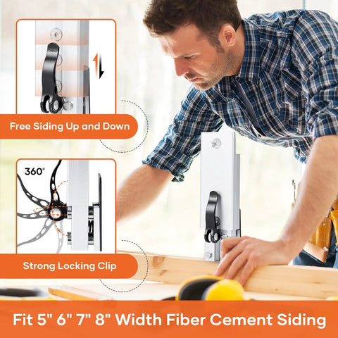 Pro Grade Adjustable Siding Install Tool With Mounting Bracket Gauges For Fiber Cement Siding Aluminum Fits Five Sixteenth To One Half Inch Thick Panels Widths Five Six Seven Eight Inches Simple To Use For Precise Gaps And Fast Install