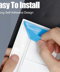 Dead Simple Self Adhesive Access Panel For Drywall Five Inch By Seven Inch Peel And Stick Wall Hole Cover with peel-off backing.