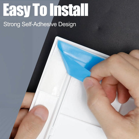 Dead Simple Self Adhesive Access Panel For Drywall Five Inch By Seven Inch Peel And Stick Wall Hole Cover with peel-off backing.