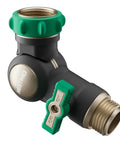 Beefy Heavy Duty Metal Water Hose Elbow Connector With 360 Degree Swivel Inlet And 180 Degree Swivel Outlet, Flexible Angled Hose Fitting For Tight Spaces And Hard-To-Reach Faucets, brass 3/4 NH