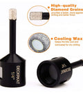 Amazon 1/4-in dry diamond drill bit set, 2-pack, 6mm tile bits for granite and ceramic; 5/8-11 thread for grinders.