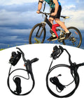 Hydraulic Disc Brake Set For E-Bikes With Left And Right Front And Rear Braking, with cyclist riding e-bike on trail
