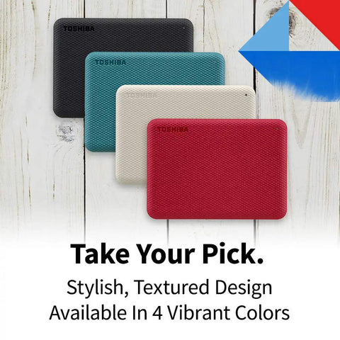 Dope 2TB Portable External Hard Drive With USB 3.0 Red Finish Fast Plug and Play Storage for Backups, four color options