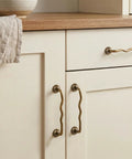 Solid Brass Cabinet Pulls With 5 Inch Hole Centers, Antique Brass Drawer Handles For Kitchen Cabinets, Dressers And Vanities