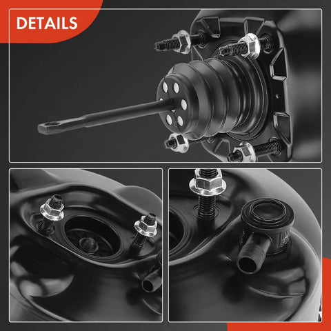 Heavy Duty Vacuum Brake Booster For Chevy Cavalier Malibu Pontiac Grand Am Sunfire Oldsmobile Alero detailed view of dual chamber design.
