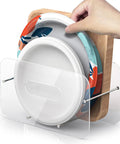 Round And Square Plate Dispenser And Storage Organizer For 7 To 12 Inch Disposable Plates, Clear Acrylic Space Saving Cabinet