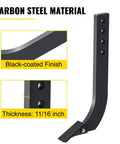 Heavy Duty 18 Inch Box Blade Scarifier For Tractors shown with carbon steel shank, four-hole mount, black finish.