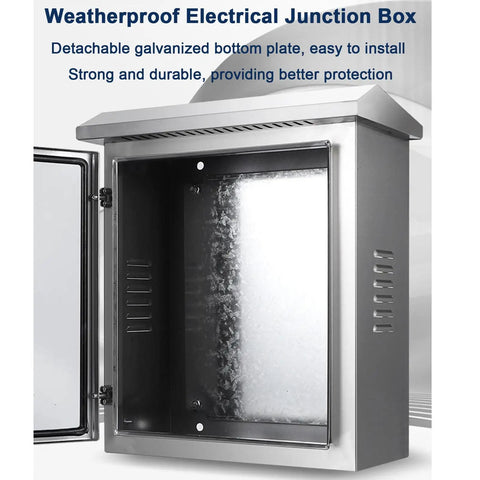 Weatherproof Stainless Steel Electrical Enclosure Box For EV Charger Lockable Wall Mounted Junction Box With Internal Mounting Panel For Outdoor Protection Built To Handle The Elements And Dust, open view