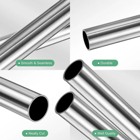 Two Pack 150mm Seamless 304 Stainless Steel Tubing 30mm OD 1.5mm Wall For Construction Machining DIY Crafting Metal Straight Pipe