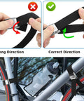 Comparison of correct and incorrect use of Six Pack 2.1Ft Lashing Straps With Buckle Beefy Heavy Duty Adjustable Tie Down Straps 65x2.5cm