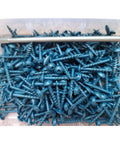 Heavy Duty Outdoor Pocket Hole Screws Set One And A Quarter Inch Coarse Thread Blue Coated Weather Resistant Self Tapping Wood Screws With Square Drive Includes 150mm Drive Bit 1000 Pack Built To Last in storage box