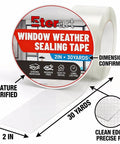 Heavy Duty Weatherproof Seal Tape 2 Inch By 30 Yards Blocks Drafts And Rain Leaks With Waterproof Adhesive No Residue Weather Stripping