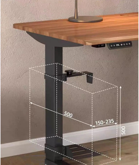 Rock Solid Under Desk Cpu Stand Mount For Pc Tower holds vertical or horizontal gaming rig, adjustable width, dimensions shown.