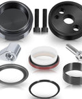 All-In-One Front Cover Crankshaft Seal Installer Kit With 5046 Wear Sleeve Installer And 3802820 Oil Seal Kit Plus Killer Dowel Pin KDP Repair Kit For Cummins 3.9L 5.9L 6.7L Diesel Engines components displayed.