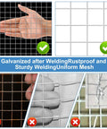 Comparison of Heavy Duty 19 Gauge Hardware Cloth, 1/2 Inch Square Openings, 16 Inch Wide, 50 Ft Roll, Galvanized Welded Wire Mesh
