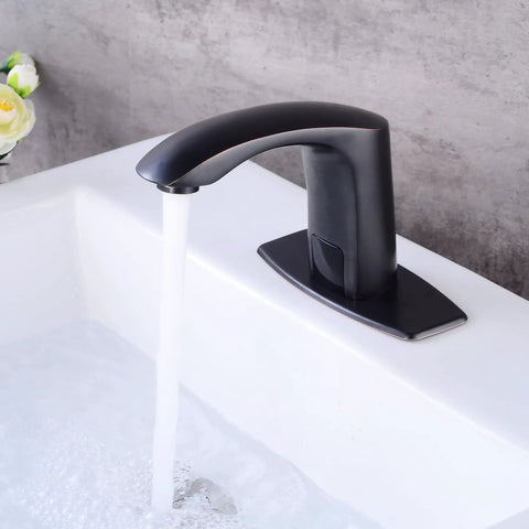 Touchless Sensor Bathroom Sink Faucet No Touch Hands Free Operation With Automatic Water Flow Includes Hole Cover Plate