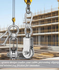 Heavy Duty Stainless Steel Snatch Pulley Block With 360 Degree Swivel Wheel Carabiner for lifting at construction site