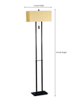 Emilio Floor Lamp With Bronze Finish In Prairie Style Box Frame And Tan Rectangular Drum Shade, Tall 60 Inch Height, Wide 16 Inch