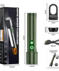 Ultra Bright Rechargeable Beast Mode LED Flashlight with Zoom Beam and Side Light Hanging Clip All In One Multi Function Light for Camping Emergency Hiking Dog Walking and Home Use Waterproof. Includes flashlight, cable, accessories, and box.