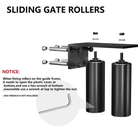 Gate Roller Guide For 2 Inch Sliding Gates With L Shaped Bracket Universal Adjustable Heavy Duty Gate Rollers And Steel Mounting Bracket
