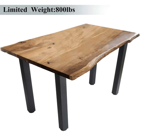 Wood table with Heavy Duty Adjustable Table Leg Set Of 4, 28 Inch Square Metal Desk And Coffee Table Legs, weight limit 800 lbs